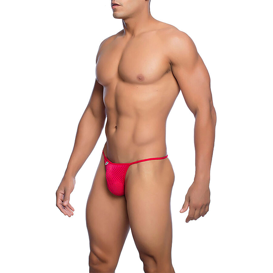 MOB - STRING EN V MICROFIBRE ROUGE TAILLE S/M