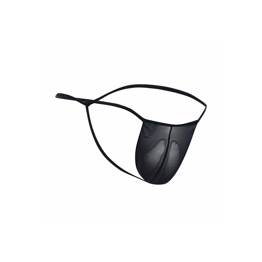 MOB - STRING TRANSPARENT EN FORME DE T NOIR TAILLE S/M