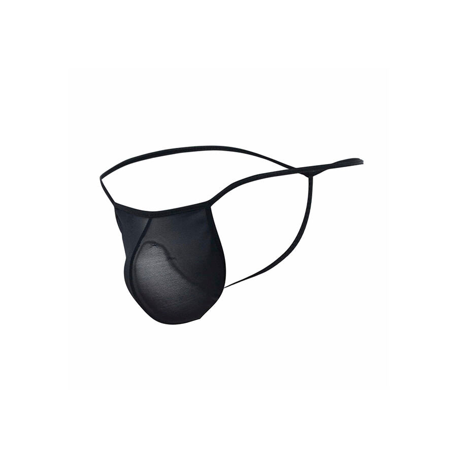 MOB - STRING TRANSPARENT EN FORME DE T NOIR TAILLE S/M