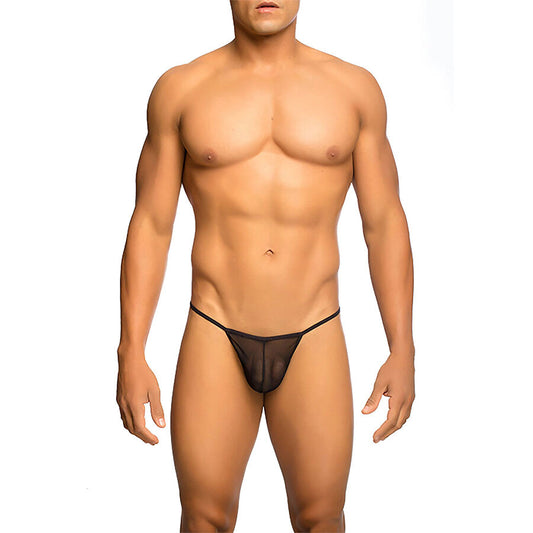 MOB - STRING TRANSPARENT EN FORME DE T NOIR TAILLE S/M
