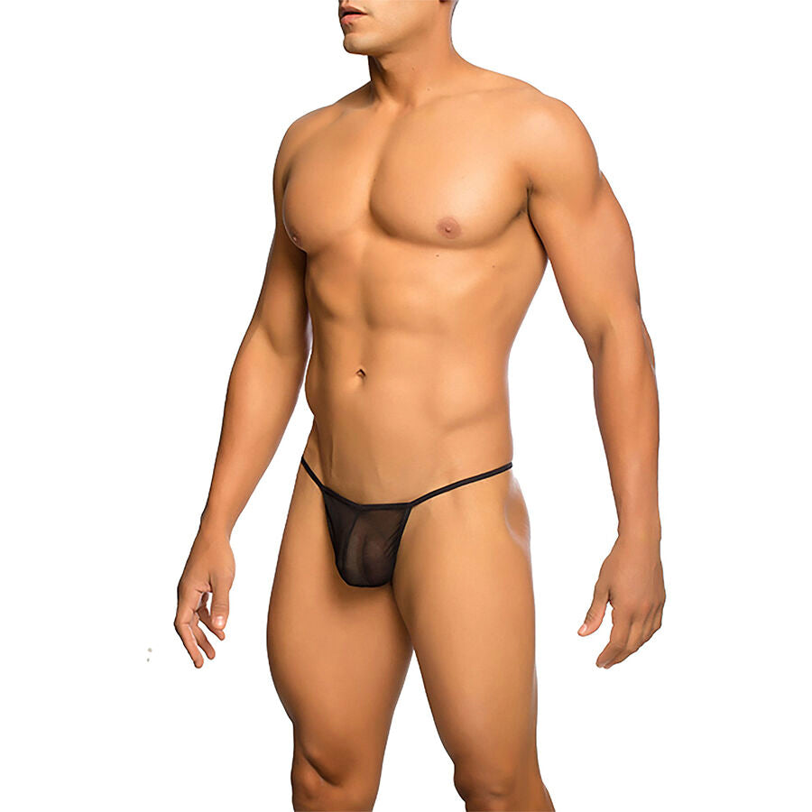 MOB - STRING TRANSPARENT EN FORME DE T NOIR TAILLE L/XL