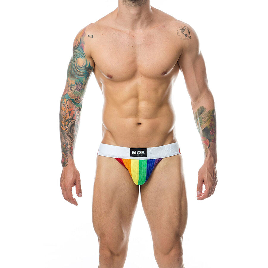 MOB - JOCK CLASSIQUE À RAYURES ARC-EN-CIEL TAILLE M