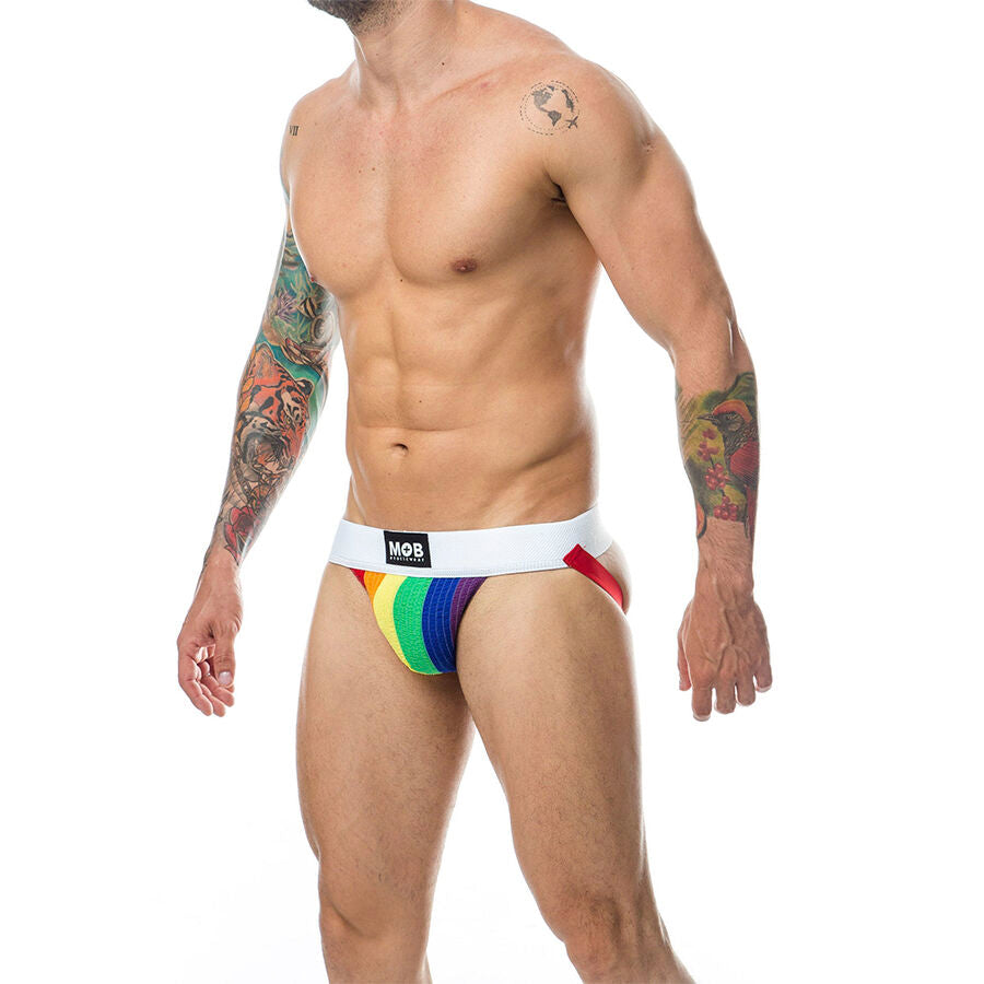 MOB - JOCK CLASSIQUE À RAYURES ARC-EN-CIEL TAILLE M