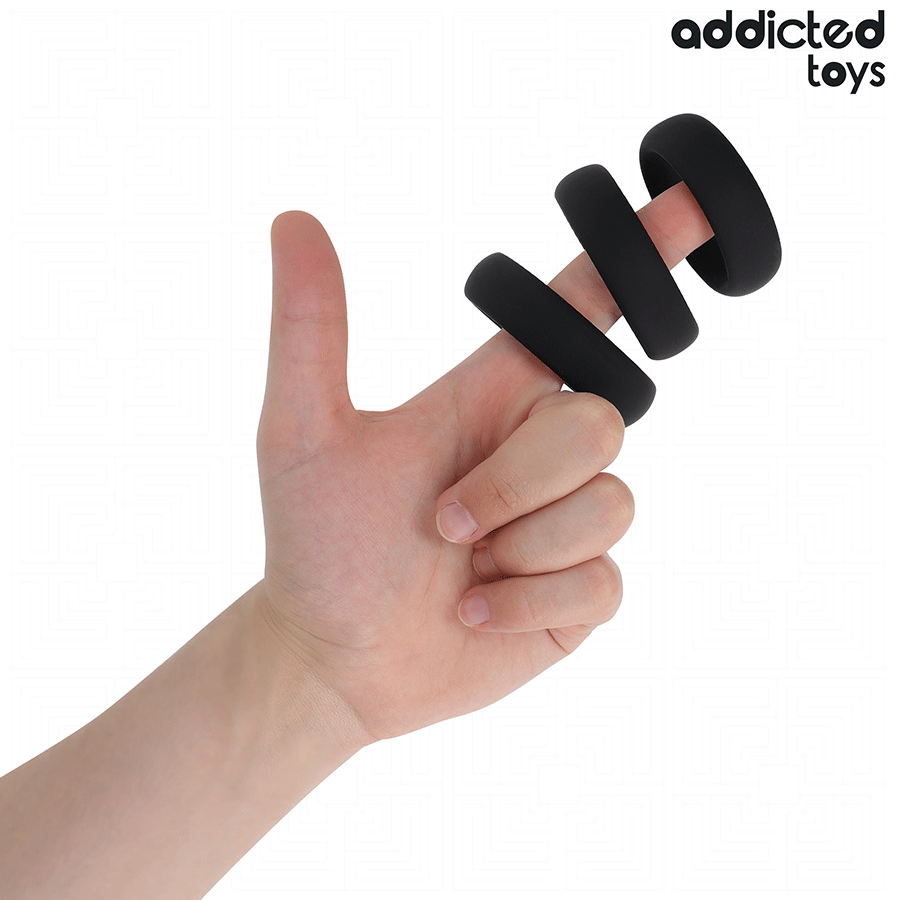 ADDICTED TOYS - LOT D'ANNEAUX PLATS EN SILICONE