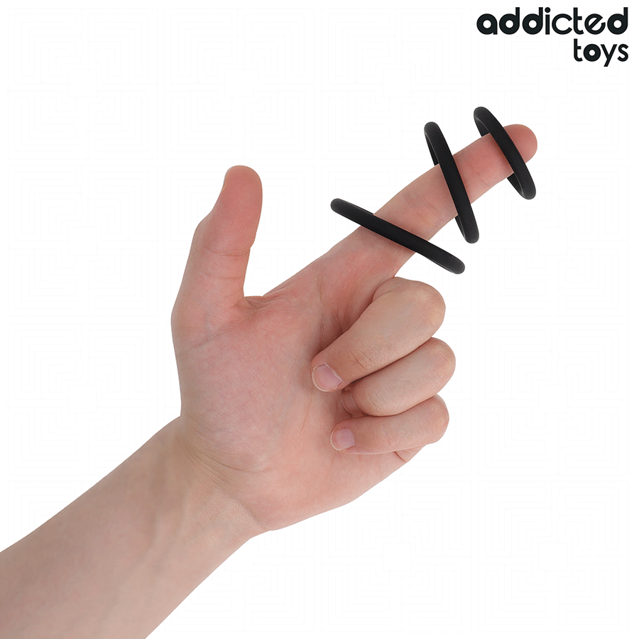ADDICTED TOYS - LOT DE ANNEAUX EN SILICONE MODÈLE 2