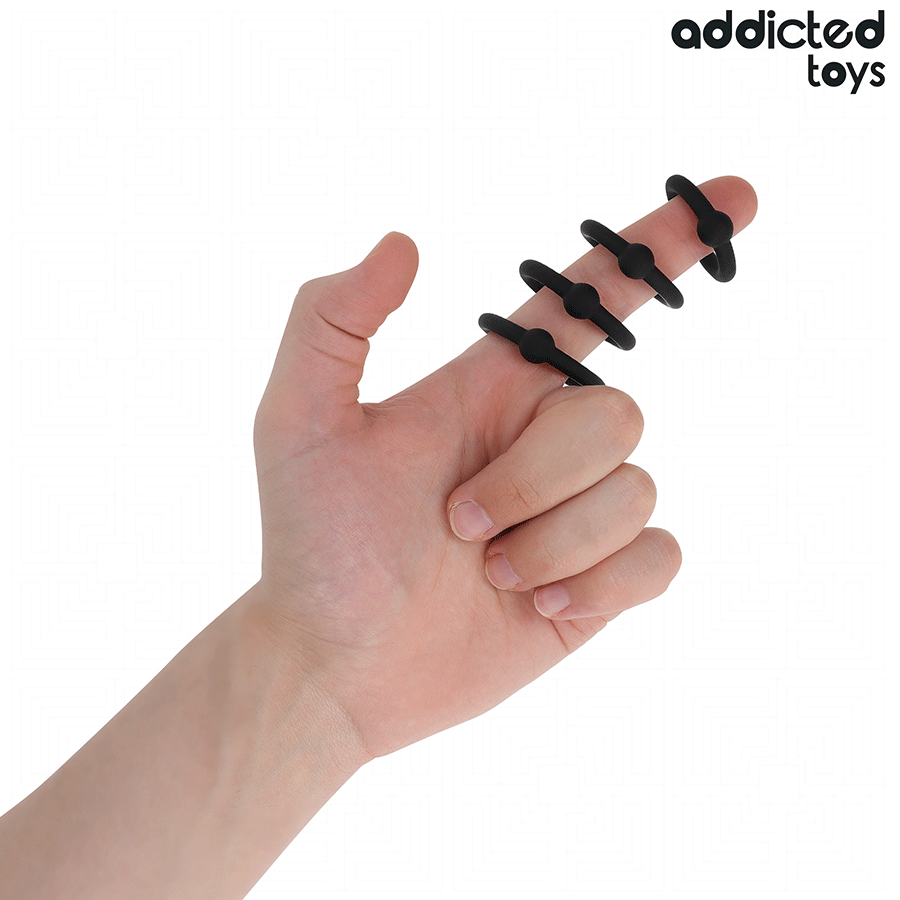 ADDICTED TOYS - LOT D'ANNEAUX EN SILICONE À PRESSION