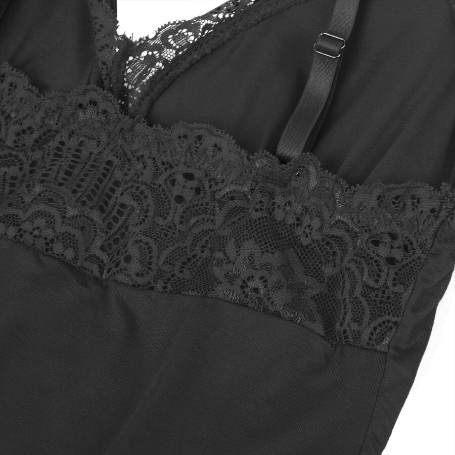 SUBBLIME - TEDDY DÉTAIL DENTELLE FLORALE NOIR S/M