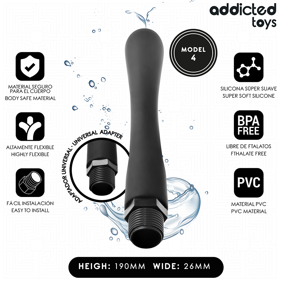 ADDICTED TOYS - NETTOYEUR ANAL AVEC ADAPTATEUR UNIVERSEL MODÈLE 4