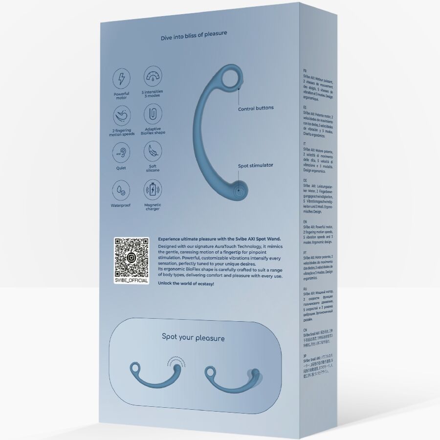 SNAIL VIBE - AXI BAGUETTE DE MASSAGE VIBRANTE BLEU