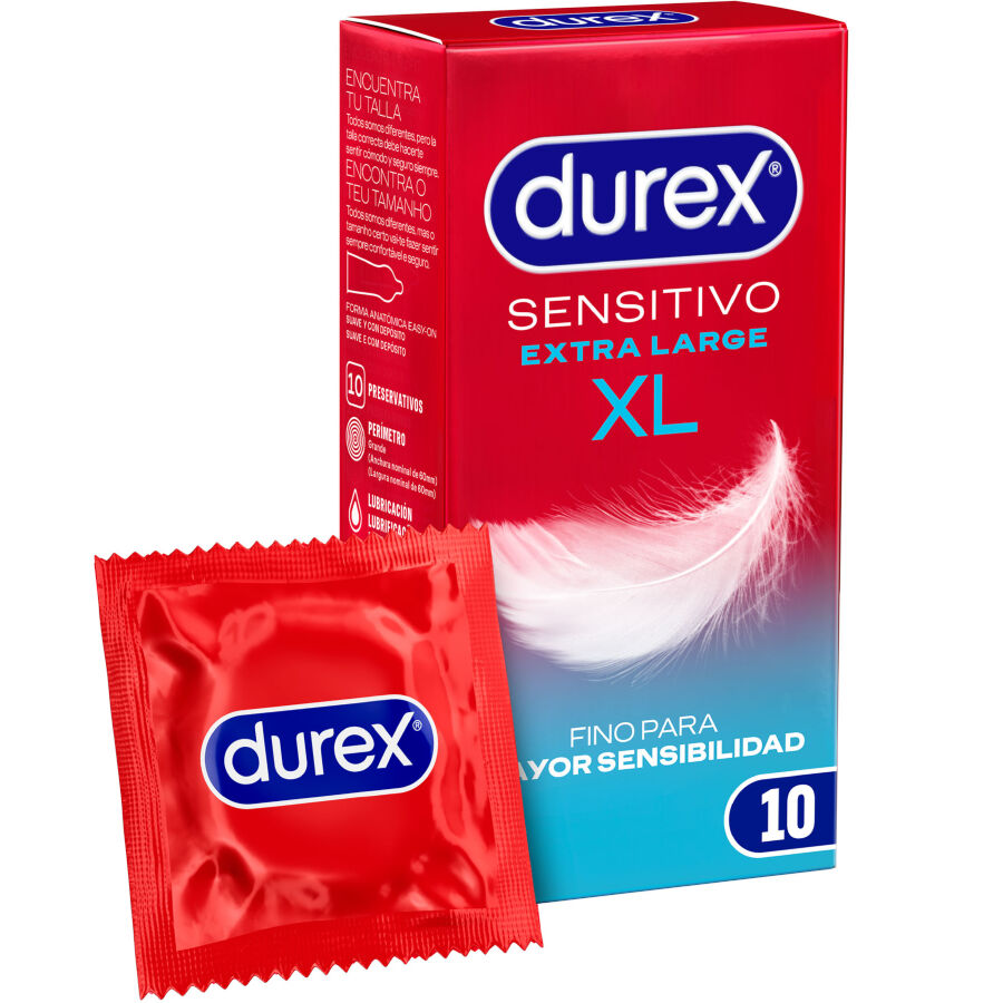 DUREX - PRÉSERVATIFS SENSIBLES XL EXTRA-LONG 10 UNITÉS