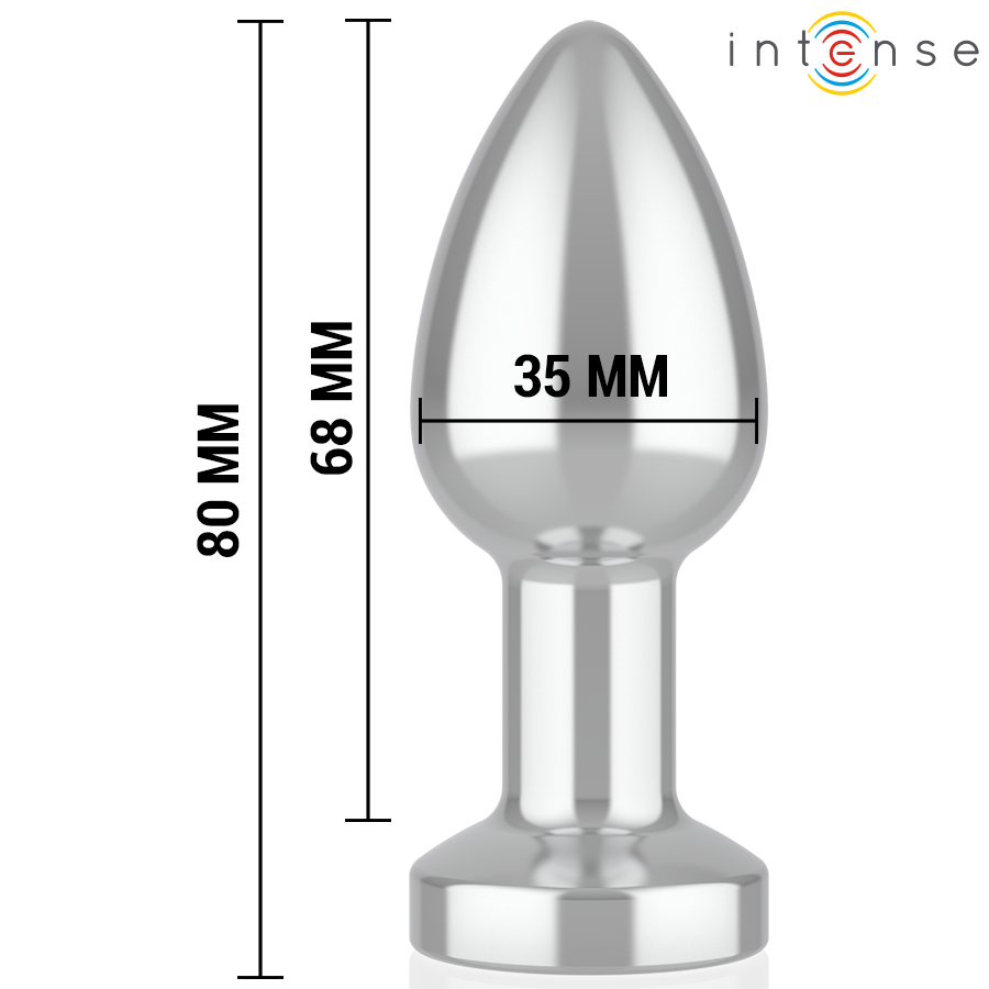 INTENSE - PLUG ANAL VIBRANT EN MÉTAL AVEC LUMIÈRES LED ET TÉLÉCOMMANDE - TAILLE S