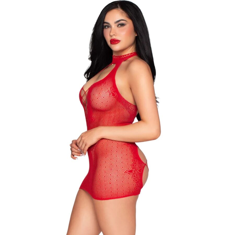 LEG AVENUE - 81675 ROBE MINI DOS NU ROUGE - TAILLE UNIQUE
