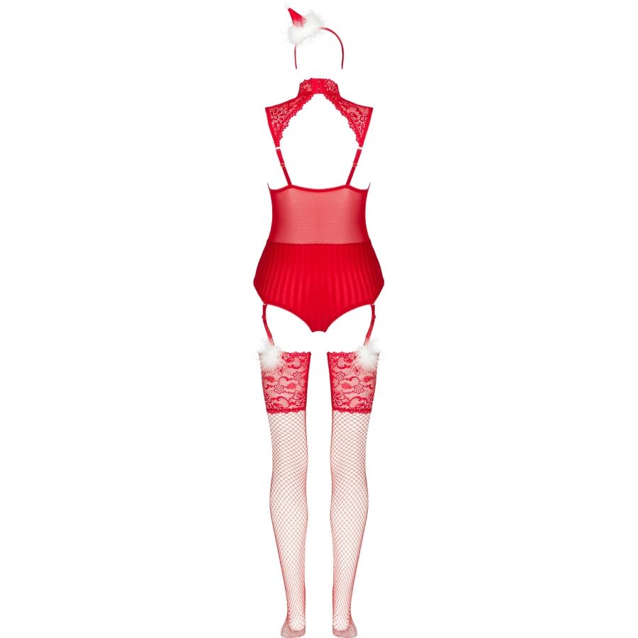 LIVCO CORSETTI FASHION - LIMPID SNOWFLAKES LC 90604 BODY + BAS + BANDEAU DE NOËL L/XL