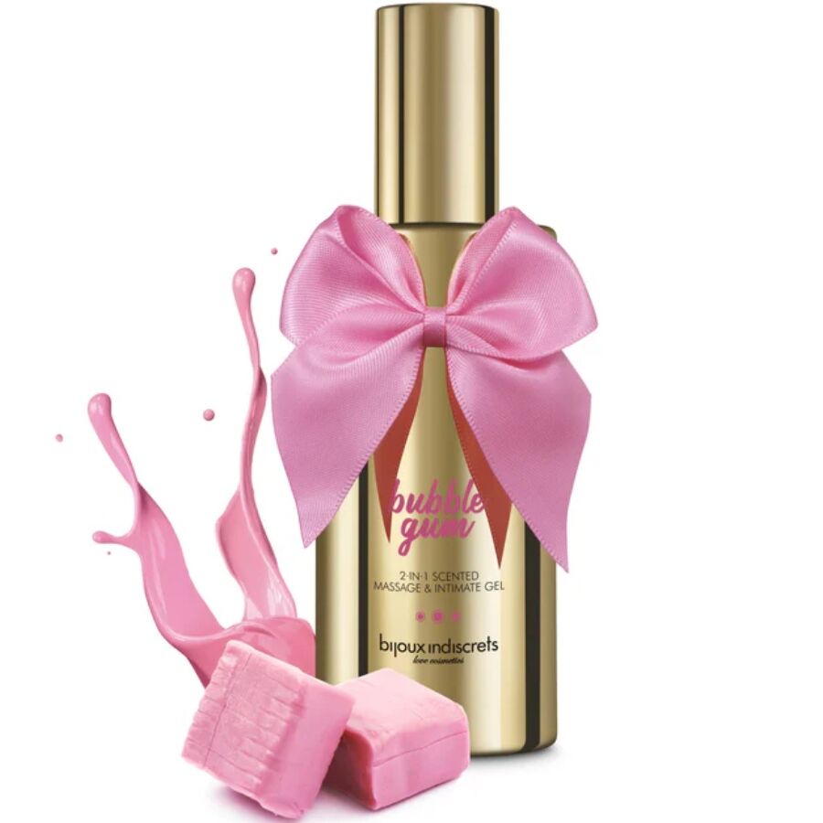BIJOUX - GEL DE MASSAGE ET INTIME PARFUMÉ 2 EN 1 À LA BULLE GUM 100 ML