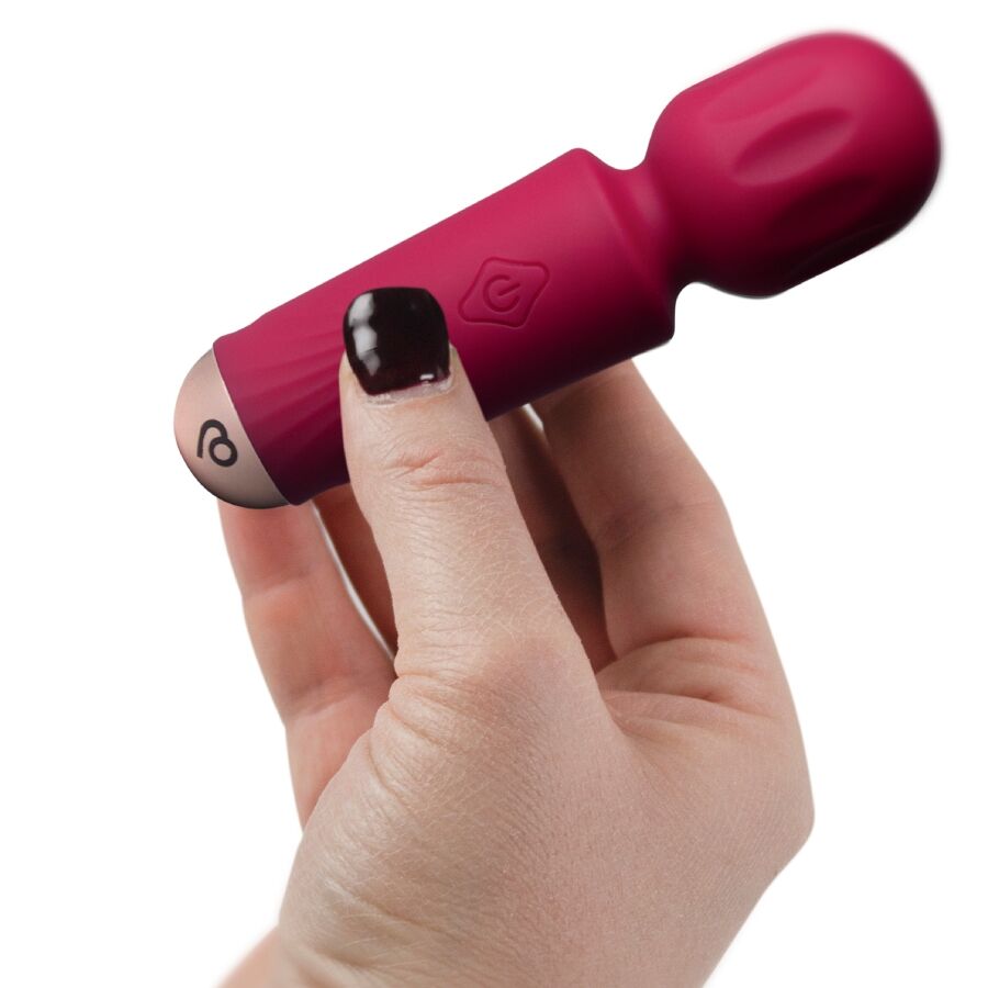 ROCKS-OFF - MINI BAGUETTE RECHARGEABLE 16 FONCTIONS ROUGE AZALÉE