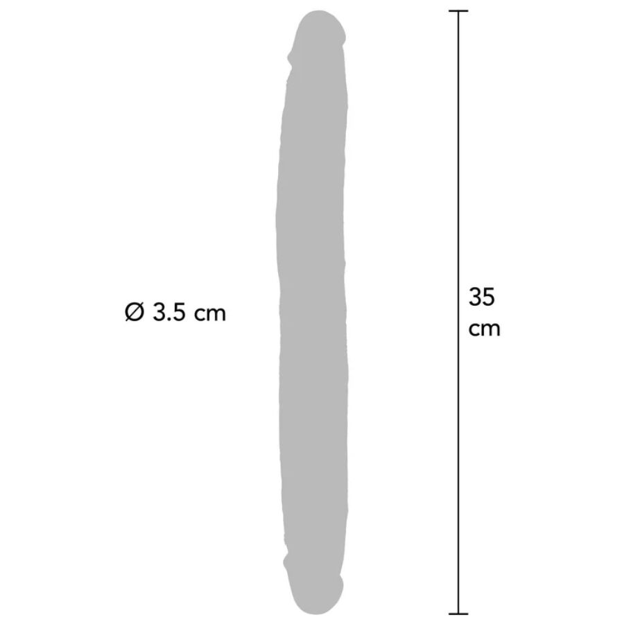 GET REAL - GODEMICHET EN SILICONE À DOUBLE EXTRÉMITÉ CARAMEL 35 CM
