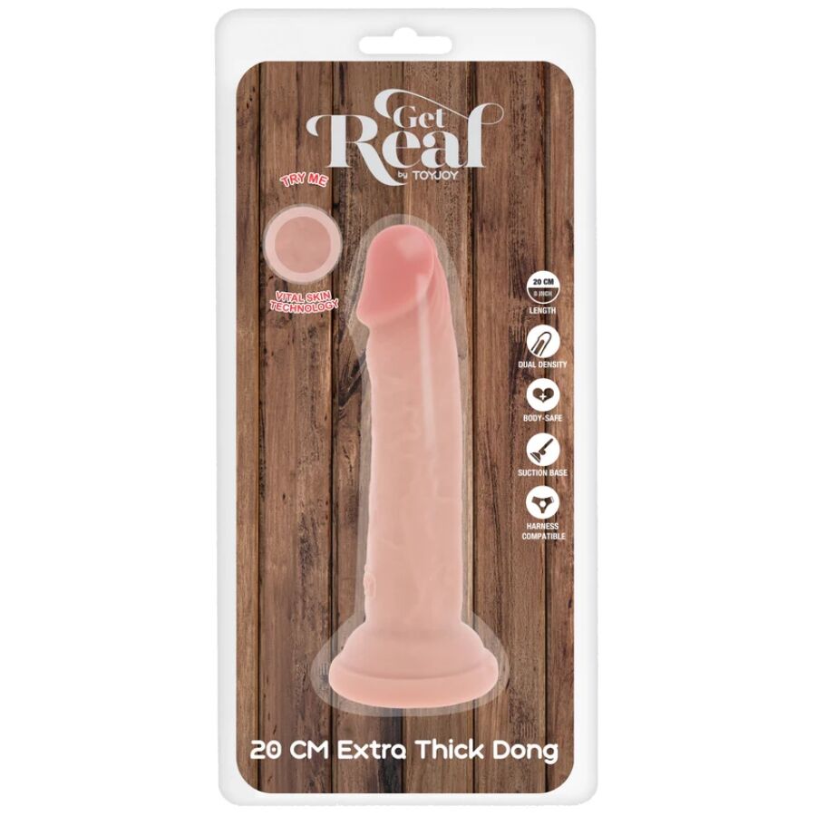 GET REAL - PÉNIS DE LUXE ÉPAIS DOUBLE DENSITÉ EN TPE 20 CM