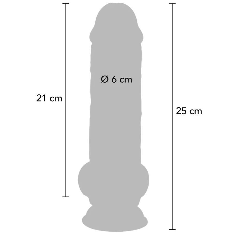 GET REAL - PÉNIS RÉALISTE DE LUXE AVEC TESTICULES EXTRA ÉPAIS DE 25 CM