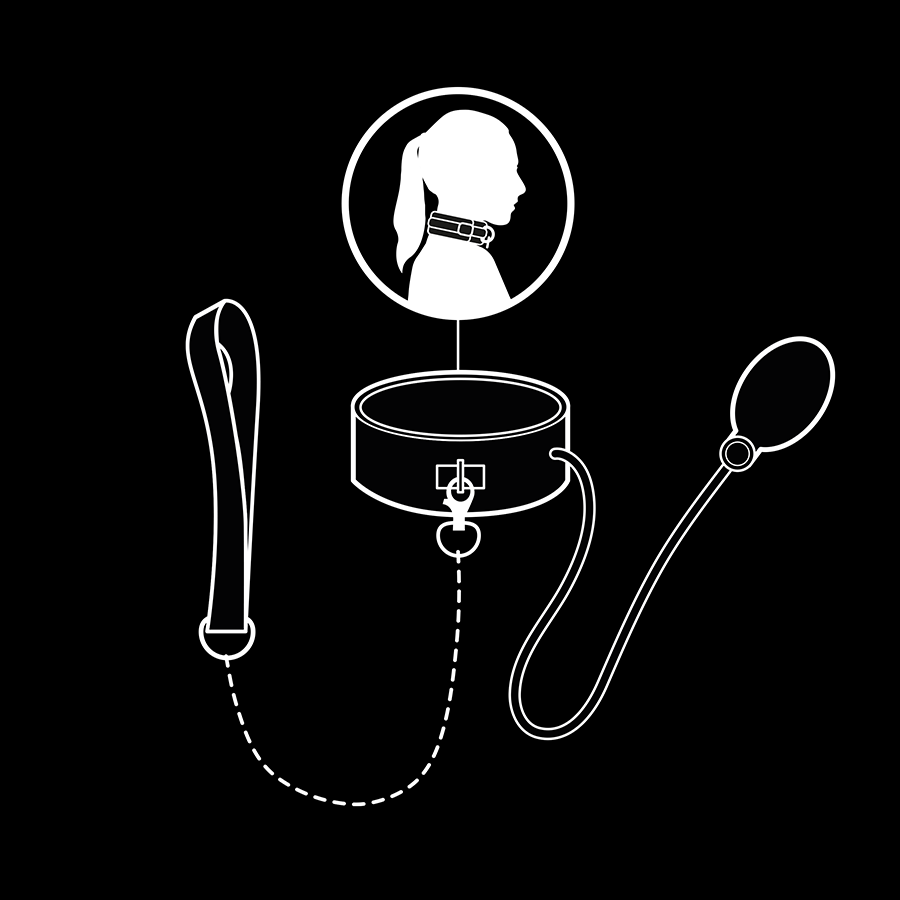 FETISH SUBMISSIVE BONDAGE - COLLIER D'ÉTRANGLEMENT GONFLABLE AVEC CHAÎNE