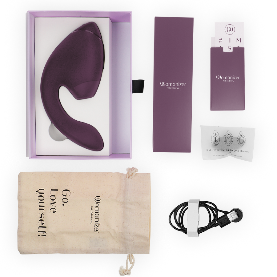 WOMANIZER - DUO NEXT STIMULATEUR CLITORIAL ET DE POINT G DOUBLE VIOLET FONCÉ