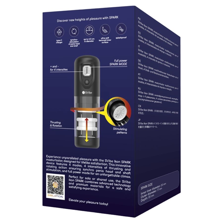 SNAIL VIBE - MASTURBATEUR IKON SPARK À POUSSÉE ET ROTATION