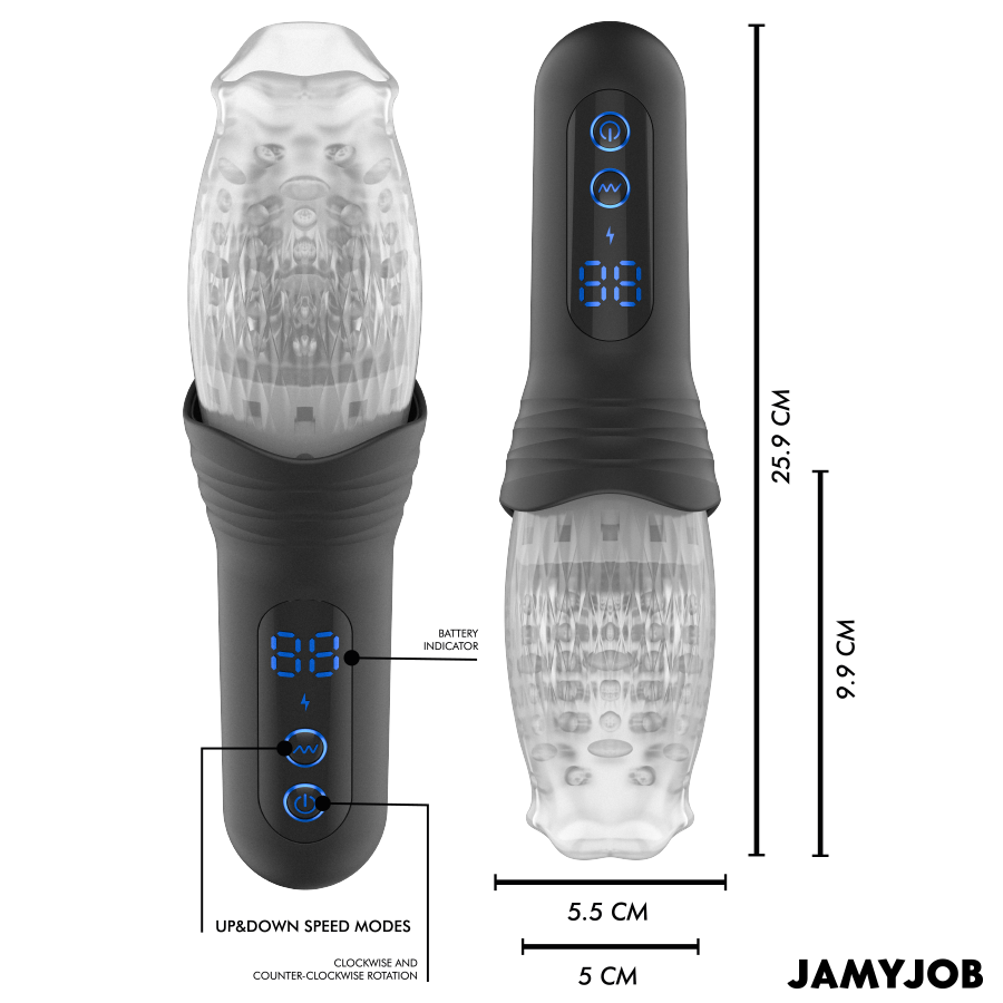 JAMYJOB - MASTURBATEUR BLOW-R AVEC MOUVEMENT DE POUSSÉE ET DE ROTATION
