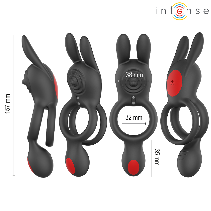 INTENSE - QUINN DOUBLE VIBRATION ANNEAU AVEC TÉLÉCOMMANDE