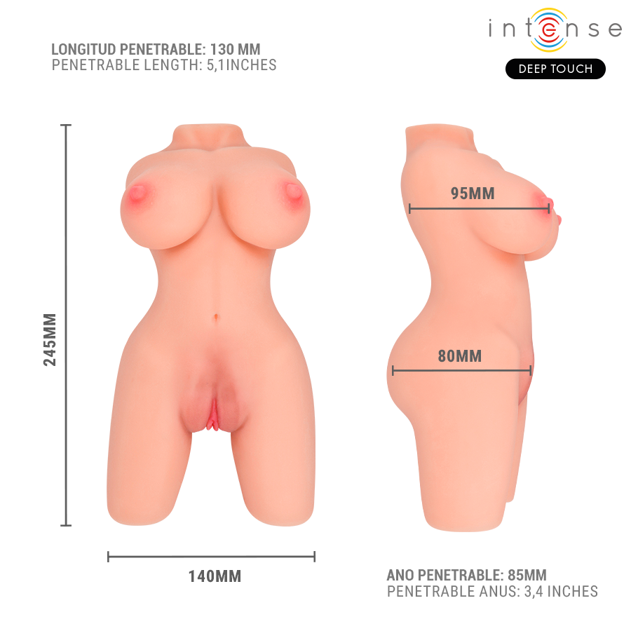 INTENSE DEEP TOUCH - JESSE TORSO DOUBLE MASTURBATEUR VAGIN & ANO