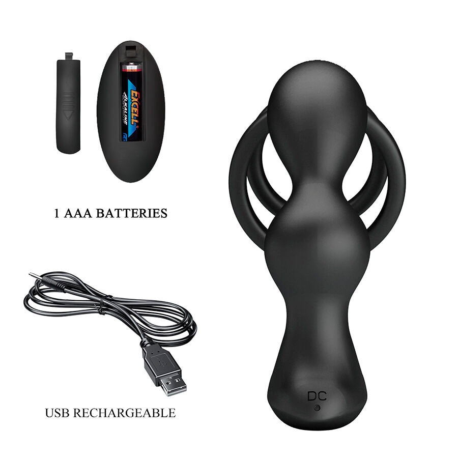 MR PLAY - PLUG ANAL VIBRANT AVEC ANNEAU PÉNIS ET TÉLÉCOMMANDE