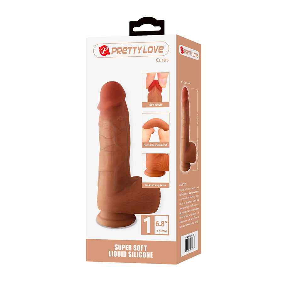 PRETTY LOVE - CURTIS GODEMICHET RÉALISTE AVEC VENTOUSE 17,3 CM -Ø- 4,2 CM