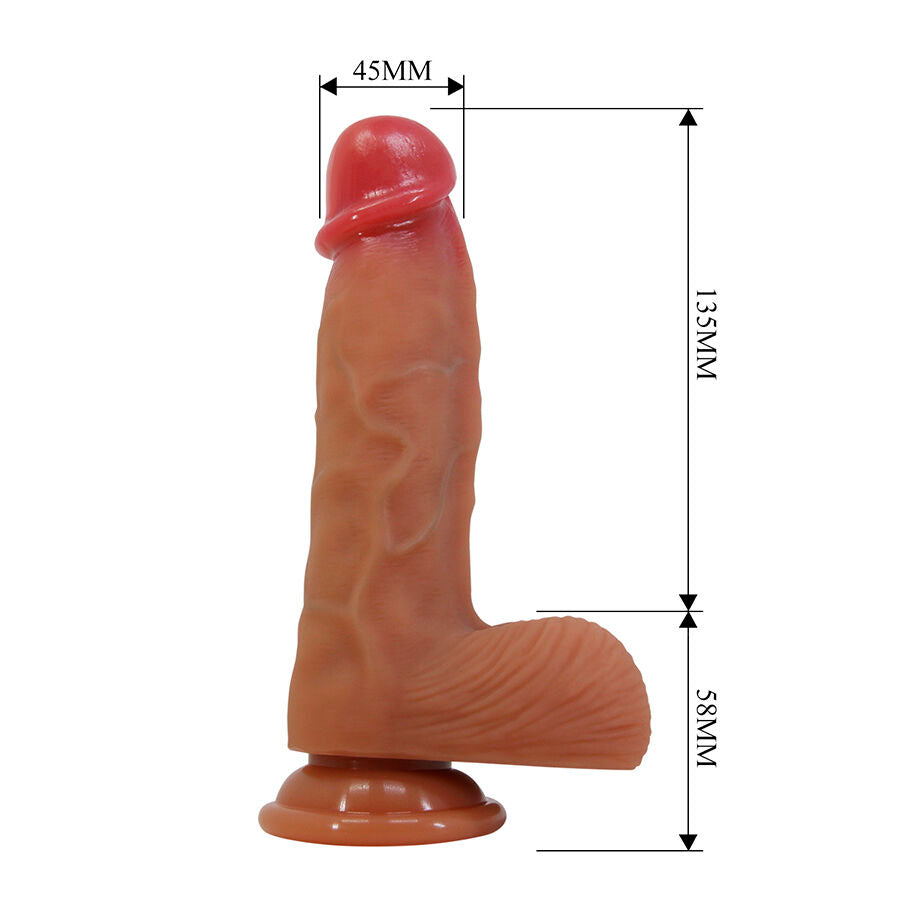PRETTY LOVE - DUVALL GODEMICHET RÉALISTE AVEC VENTOUSE 19,3 CM -Ø- 4,5 CM