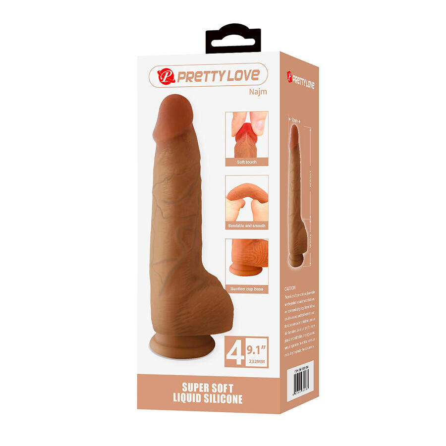 PRETTY LOVE - NAJM GODEMICHET RÉALISTE AVEC VENTOUSE 23,2 CM -Ø- 5,5 CM