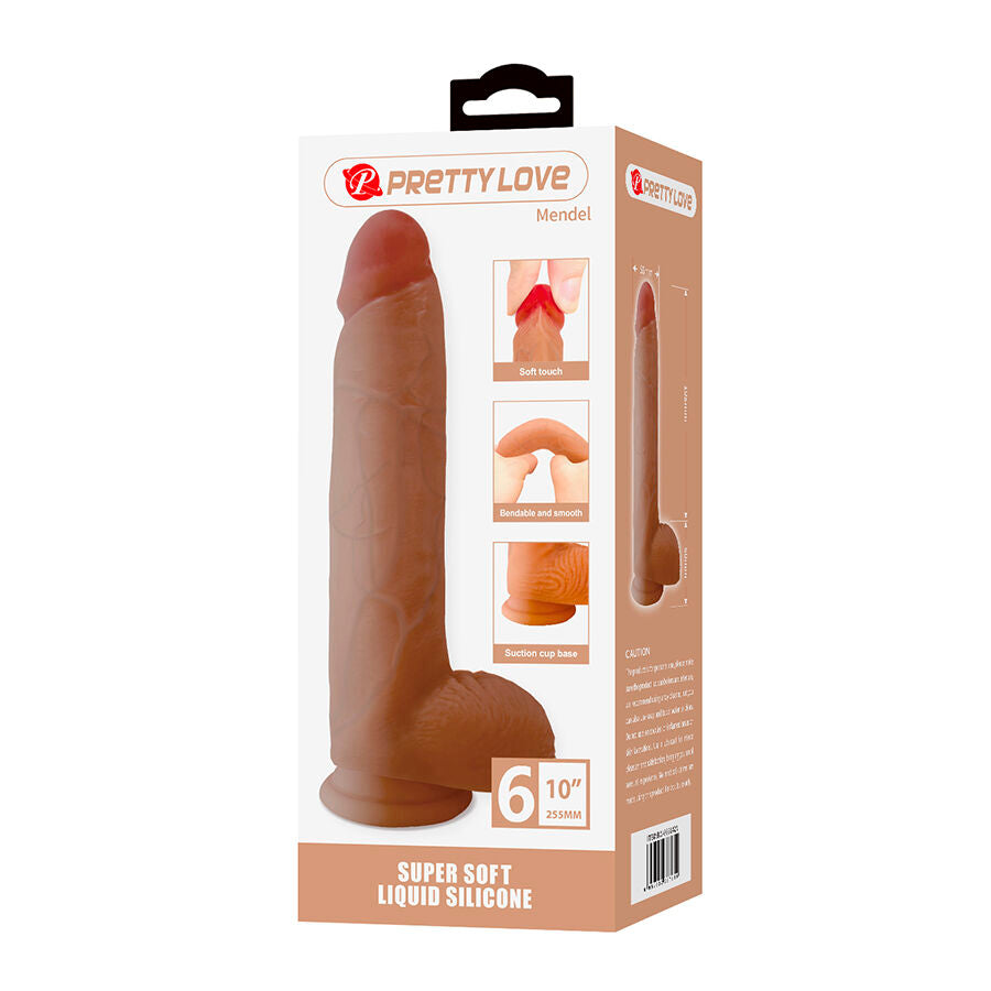 PRETTY LOVE - MENDEL GODEMICHET RÉALISTE AVEC VENTOUSE 25,5 CM -Ø- 5,6 CM