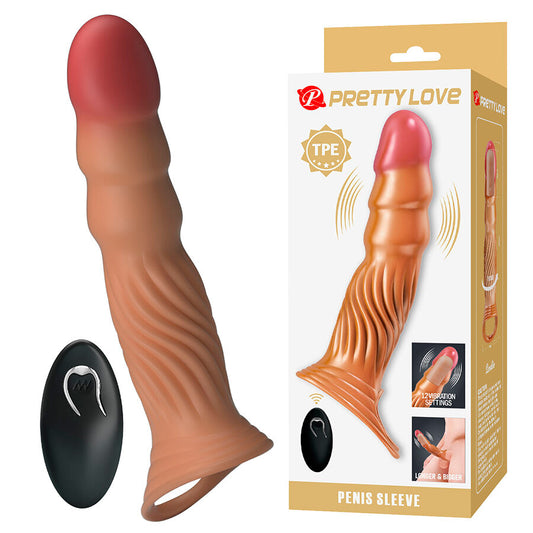 PRETTY LOVE - MANCHON PÉNIS TEXTURÉ AVEC VIBRATION ET TÉLÉCOMMANDE