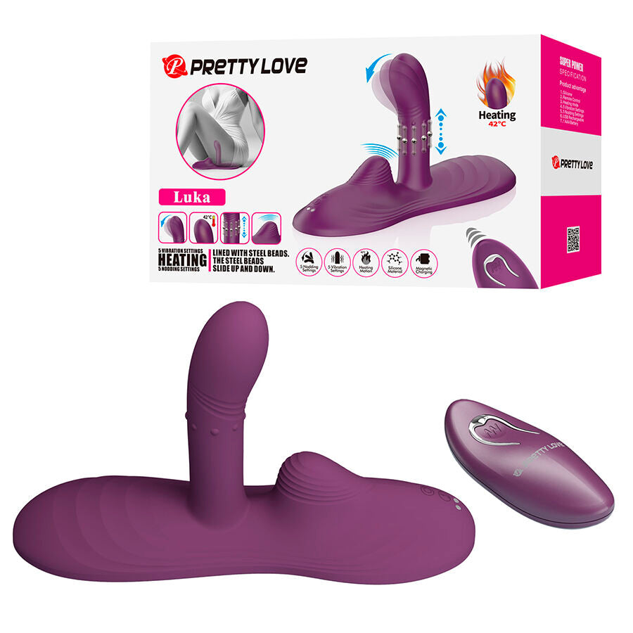 PRETTY LOVE - LUKA VIBRATEUR À POSITION ASSISE AVEC EFFET CHAUFFANT ET TÉLÉCOMMANDE
