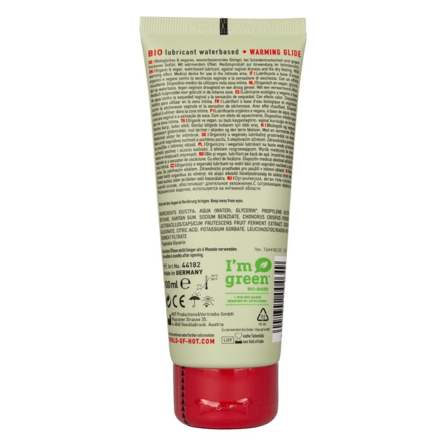 HOT - LUBRIFIANT BIO À BASE D'EAU CHAUFFANT 100 ML