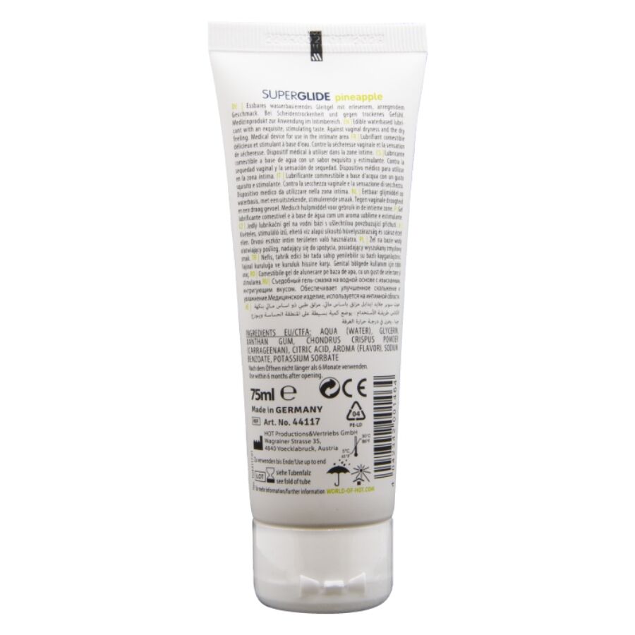 HOT - SUPERGLIDE LUBRIFIANT COMESTIBLE À BASE D'EAU ANANAS 75 ML