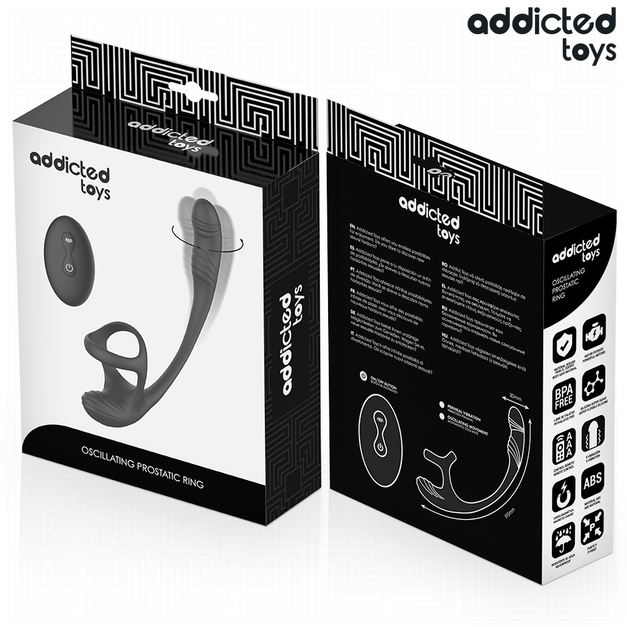 ADDICTED TOYS - PLUG ANAL AVEC VIBRATION, ONDULATION À 360° ET STIMULATEUR DE TESTICULES