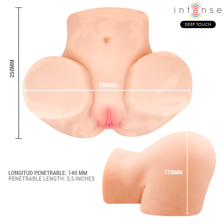 INTENSE DEEP TOUCH - MASTURBATEUR VAGINAL GINGER AVEC SUCCION, CHALEUR, VIBRATION ET EFFETS VOCAUX, TÉLÉCOMMANDE INCLUSE, 5,3 KG