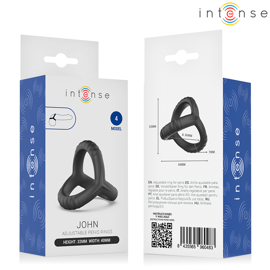 INTENSE - JOHN ANNEAU TRIPLE AJUSTABLE POUR LE PÉNIS MODÈLE 4