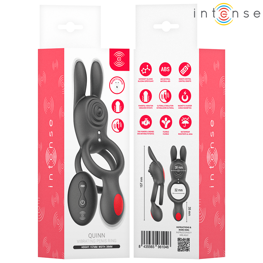 INTENSE - QUINN DOUBLE VIBRATION ANNEAU AVEC TÉLÉCOMMANDE