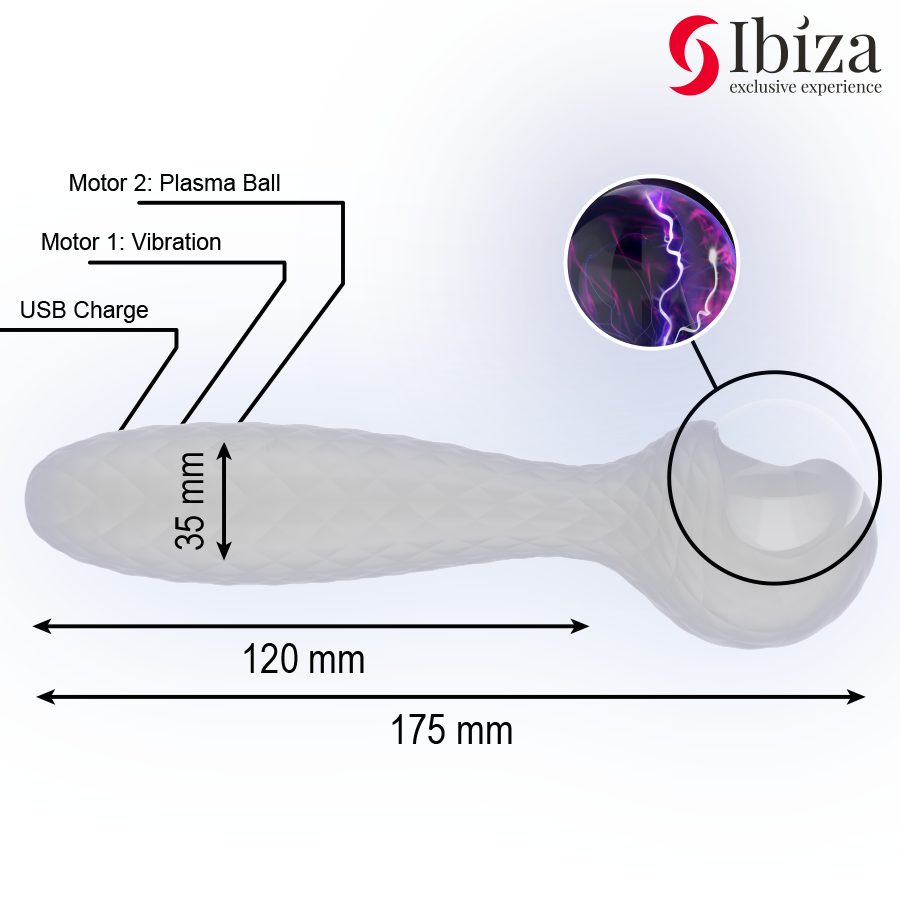 IBIZA - VIBRATEUR ET STIMULATEUR À PLASMA SPHERE