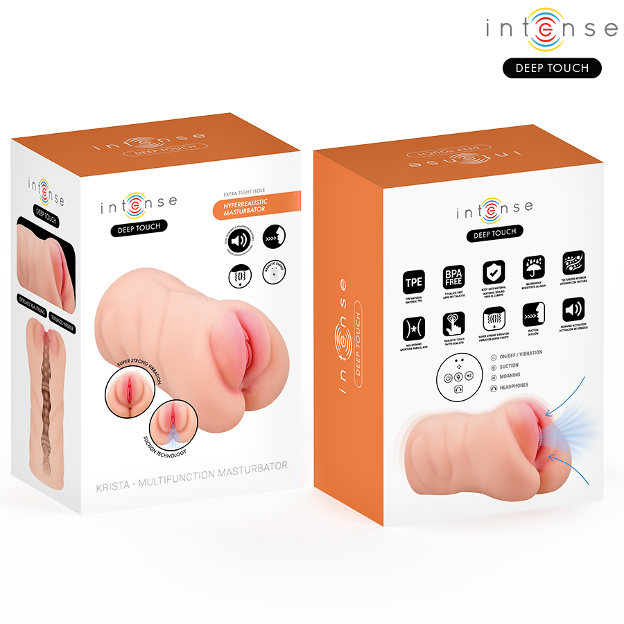 INTENSE DEEP TOUCH - KRISTA MASTURBATEUR VAGINAL AVEC SUCCION, VIBRATION ET EFFET VOCAL 1,2 KG