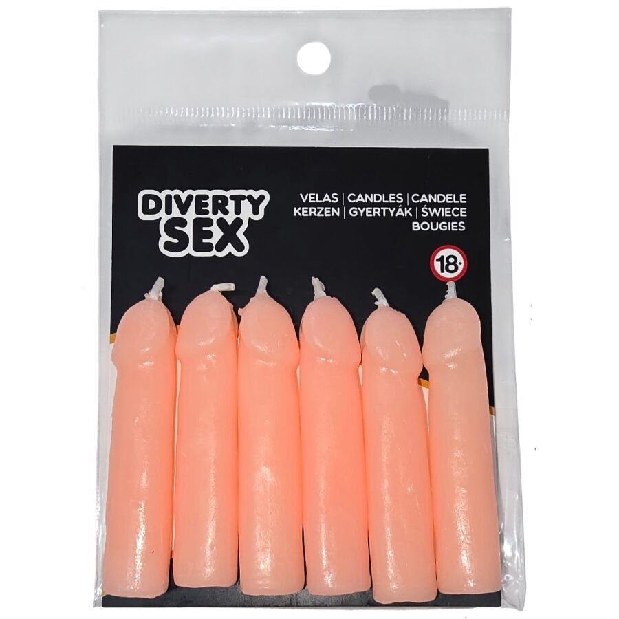 DIABLO PICANTE - 6 BOUGIES FORME PÉNIS CHAIR