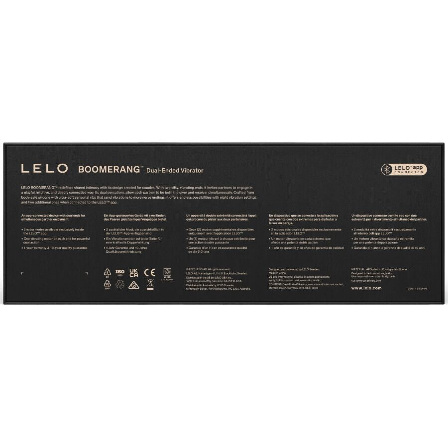 LELO - BOOMERANG VIBRATEUR DOUBLE EXTENSION ROUGE CORAIL