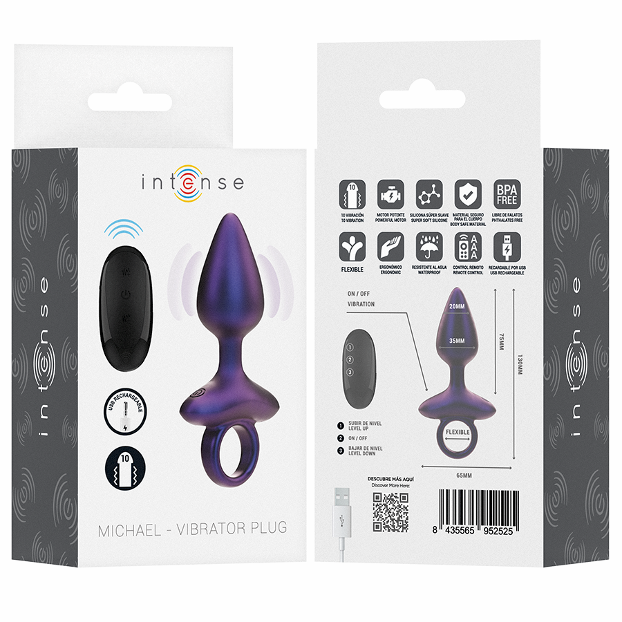 INTENSE - MICHAEL PLUG ANAL VIBRANT MODÈLE 2 TÉLÉCOMMANDE