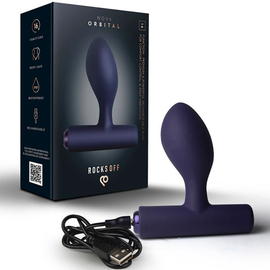 ROCKS-OFF - MINI BAGUETTE RECHARGEABLE 16 FONCTIONS ROSE PIVOINE