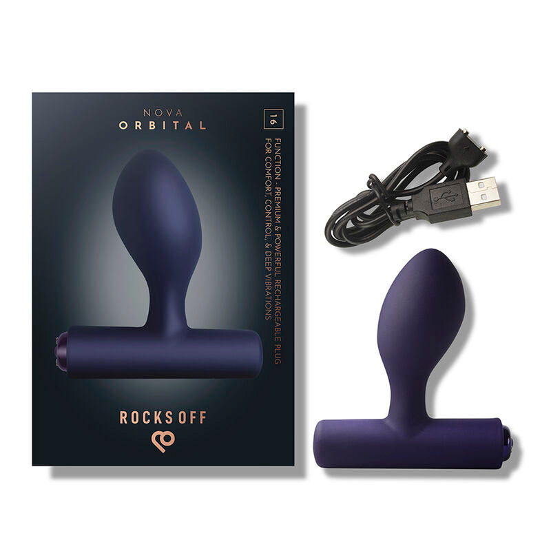 ROCKS-OFF - MINI BAGUETTE RECHARGEABLE 16 FONCTIONS ROSE PIVOINE