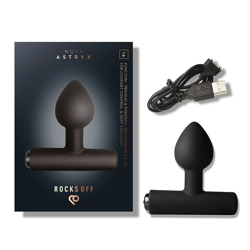 ROCKS-OFF - MINI BAGUETTE RECHARGEABLE 16 FONCTIONS ROSE PIVOINE