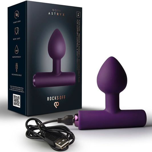 ROCKS-OFF - MINI BAGUETTE RECHARGEABLE 16 FONCTIONS ROSE PIVOINE